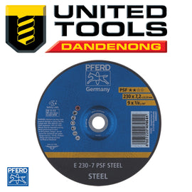 PFERD GRINDING WHEEL GP DEPRESSED CENTRE - STEEL x 10  - 230MM p/n 62023634