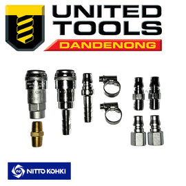 Nitto (Genuine) Air Fitting Set for Compressor-Hose & Tools Made in Japan inc free delivery