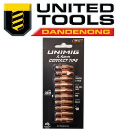 UNIMIG BINZEL STYLE CONTACT TIPS 0.9MM PACK OF 10 P/n PCT0005-09