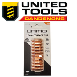 UNIMIG BINZEL STYLE CONTACT TIPS 1.0MM PACK OF 10 P/n PCT0009-10