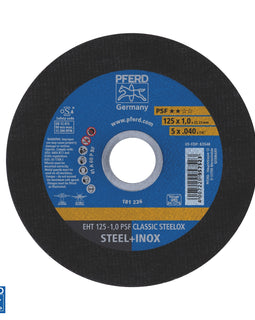 PFERD CUT-OFF WHEEL TRADIE PACK - G/P - 10PK ULTRA THIN - CLASSIC STEELOX (5") 125MM X 1MM P/n 69902634