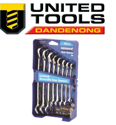 KINCROME METRIC COMBINATION GEAR SPANNER SET 8 PC P/N K3017 INC FREE DELIVERY