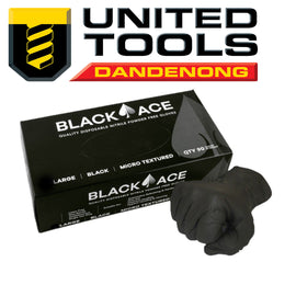 Black Ace Disposable Nitrile Gloves, Unpowdered 100Pk  p/n GNB205-L